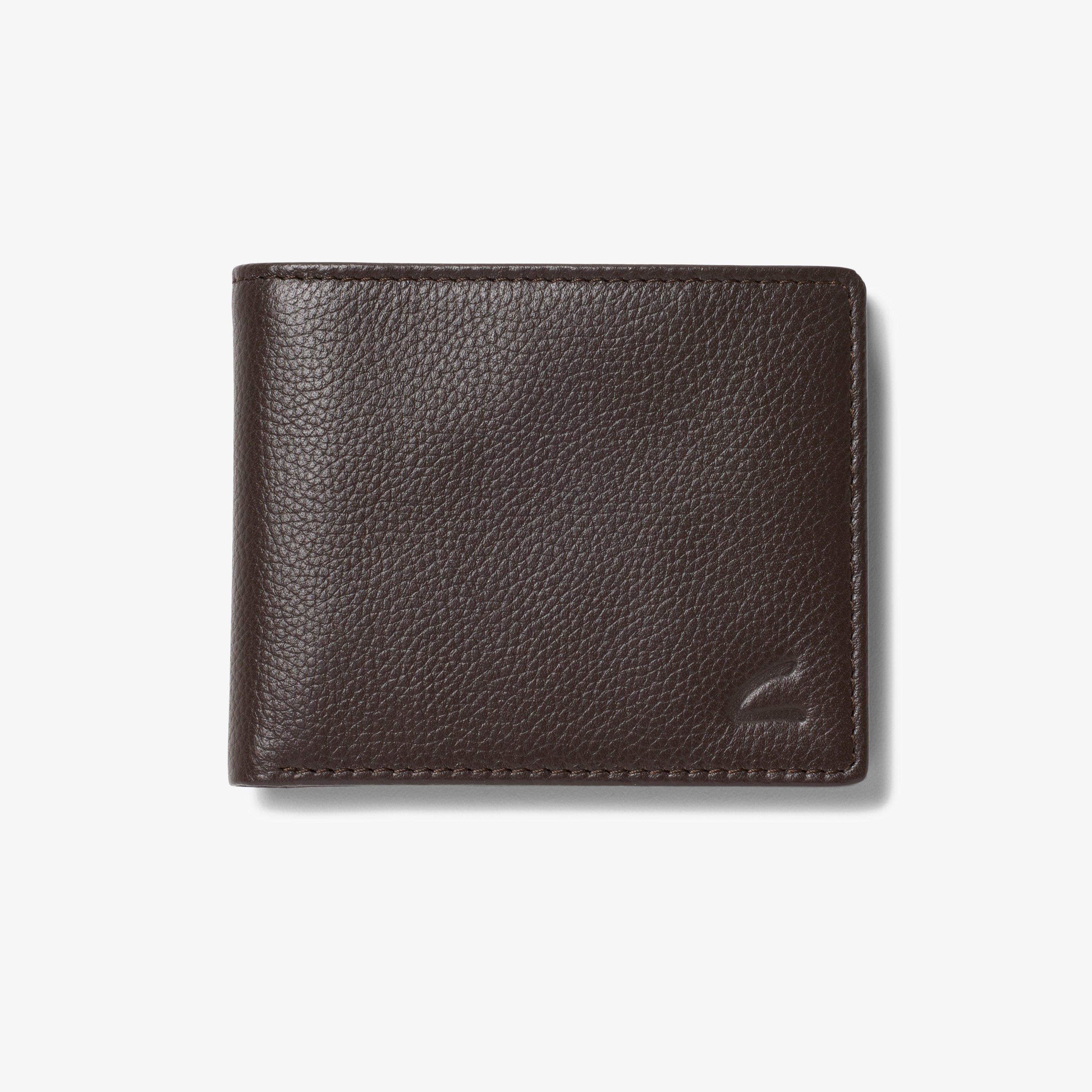 Pebbled Leather Slimfold Wallet Brown