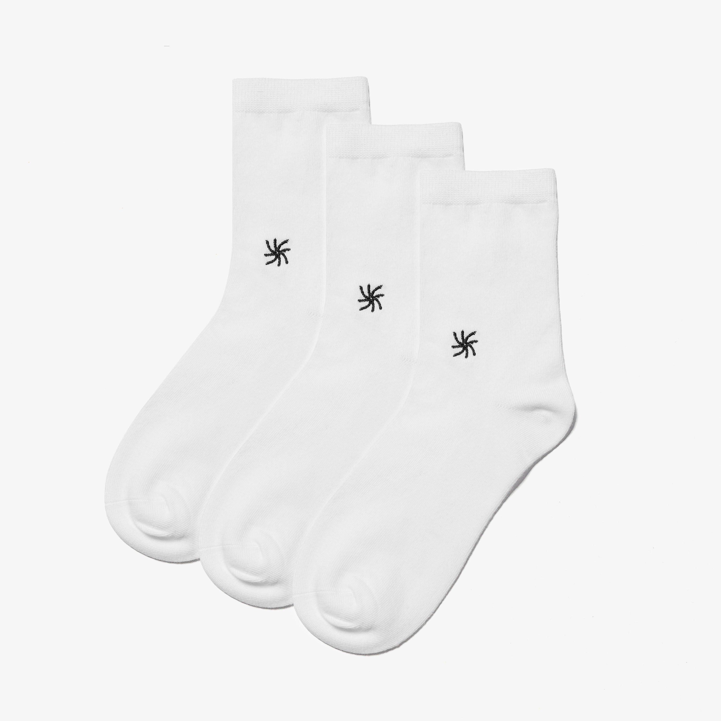 Cloudsteppers 3 Pack Crew Socks White