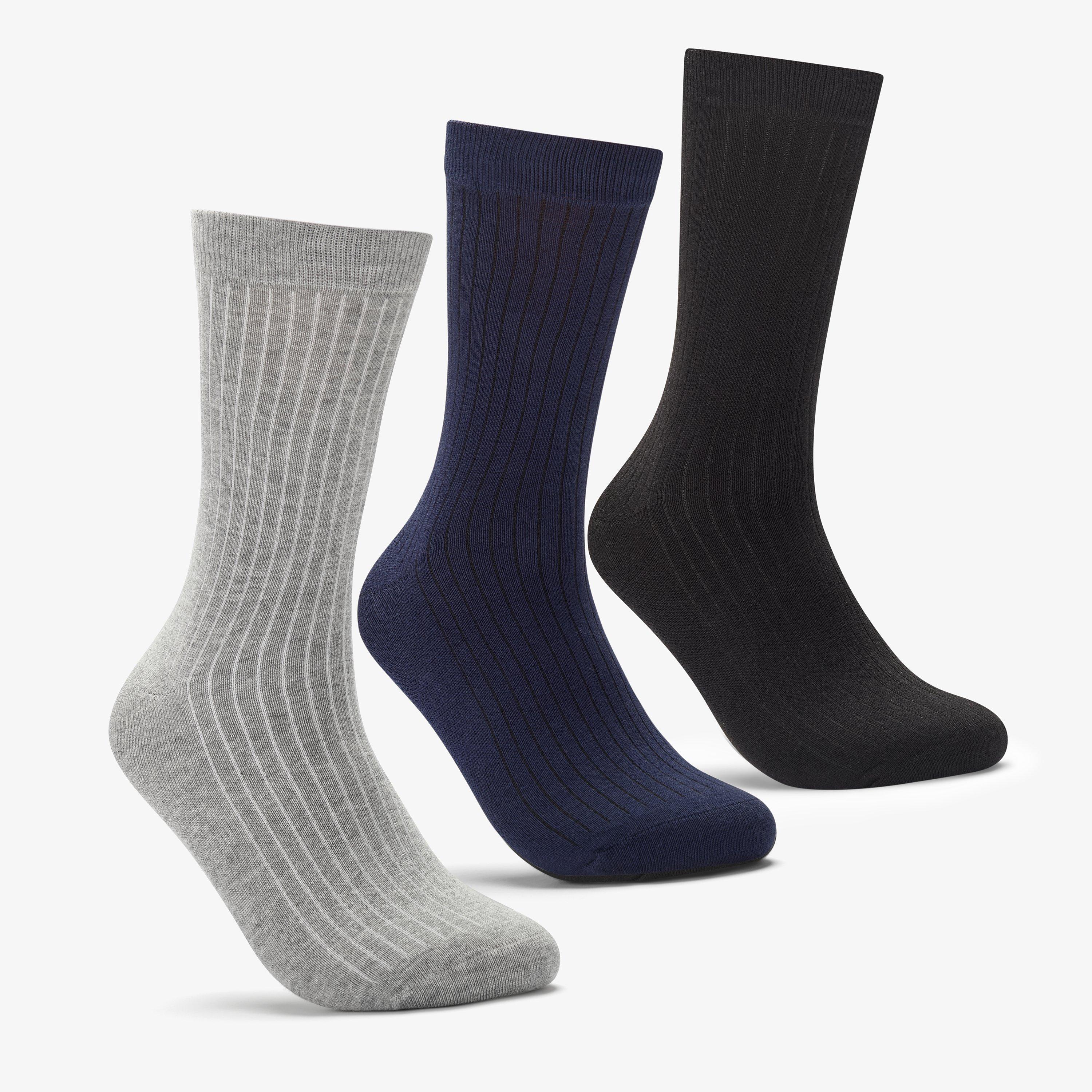 3pk Crew Black Multi