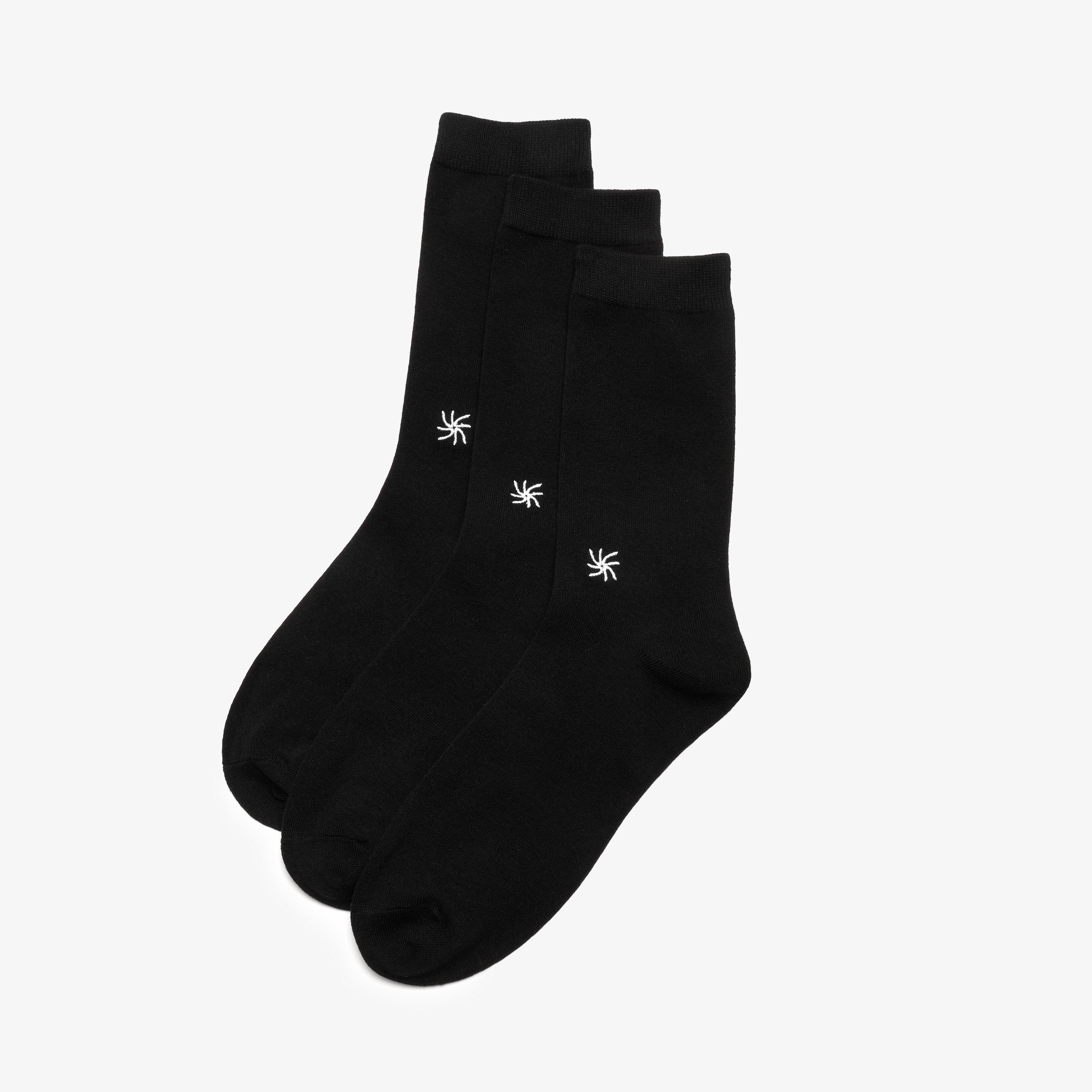 Cloudsteppers 3 Pack Crew Socks Black
