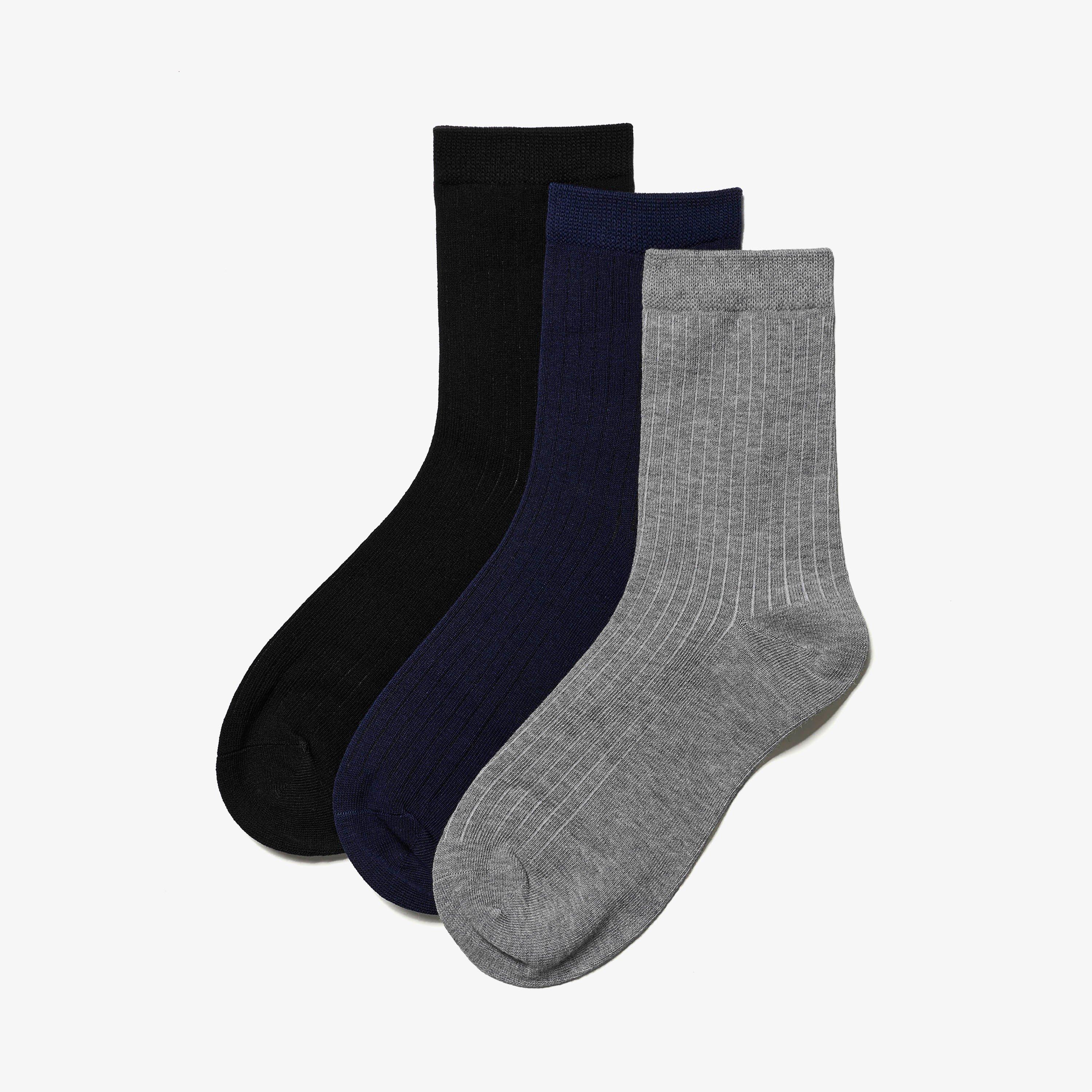 3 Pack Crew Sock Black Multi