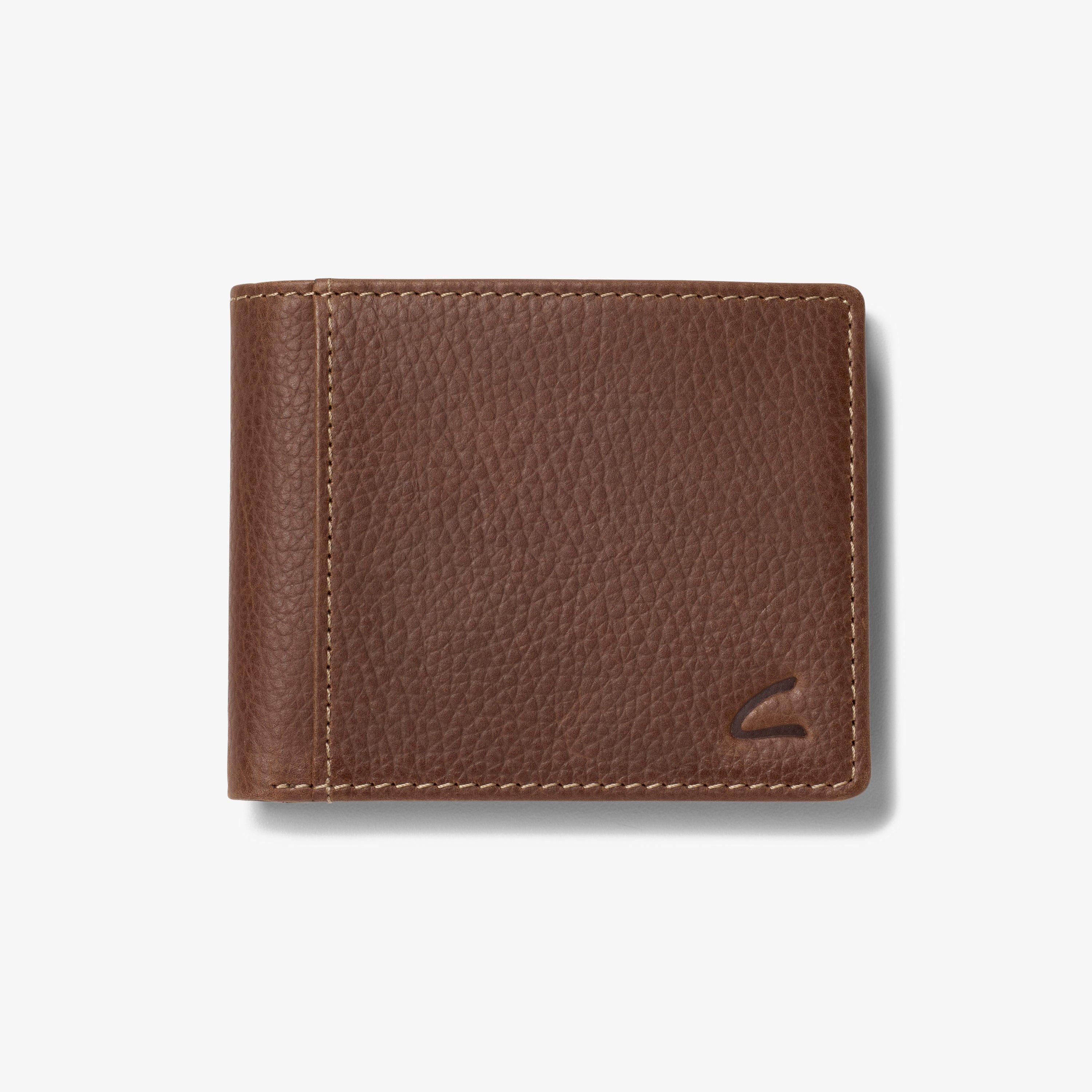 Pebbled Leather Slimfold Wallet Brown