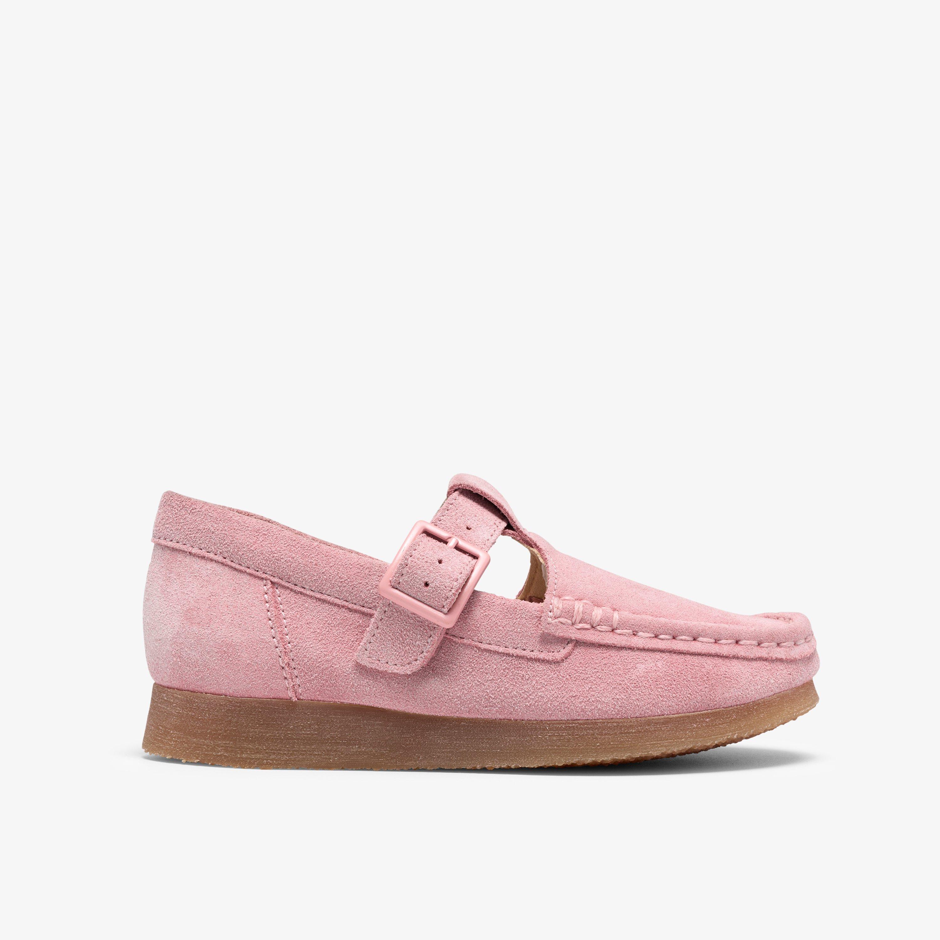 Wallabee T Bar Big Kids Pink Suede