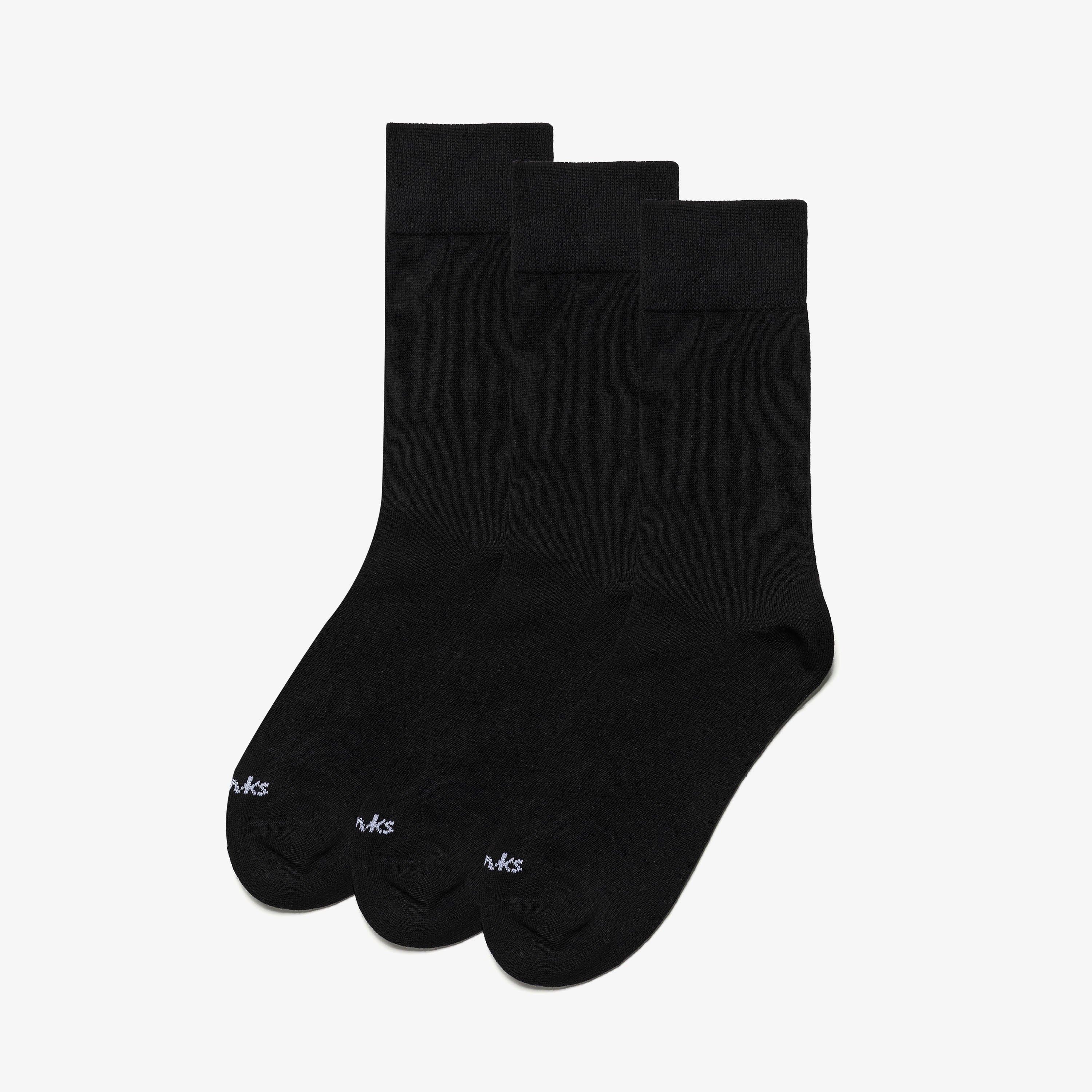 3 Pack Casual Crew Socks Black