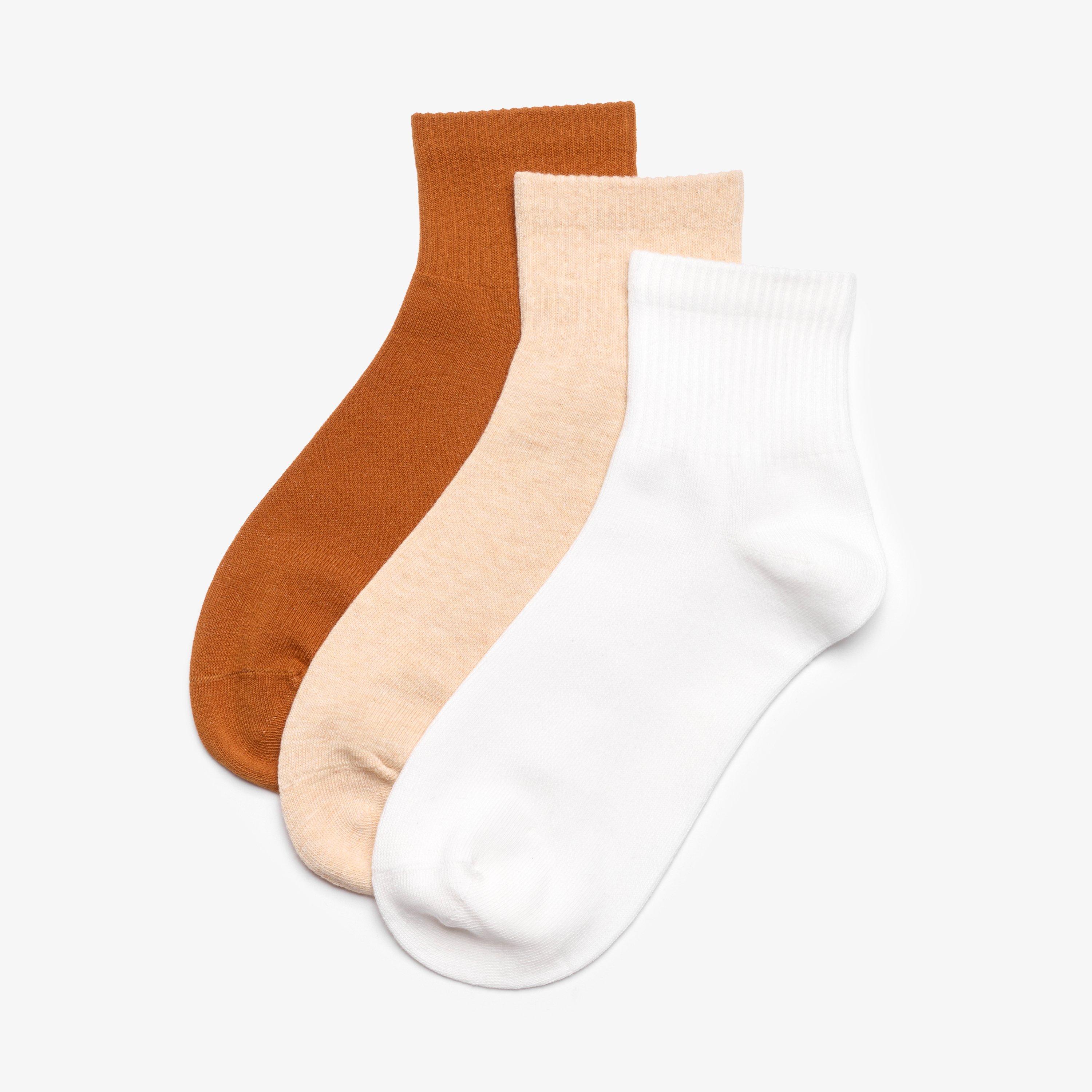 3 Pack Crew Socks Natural Combination